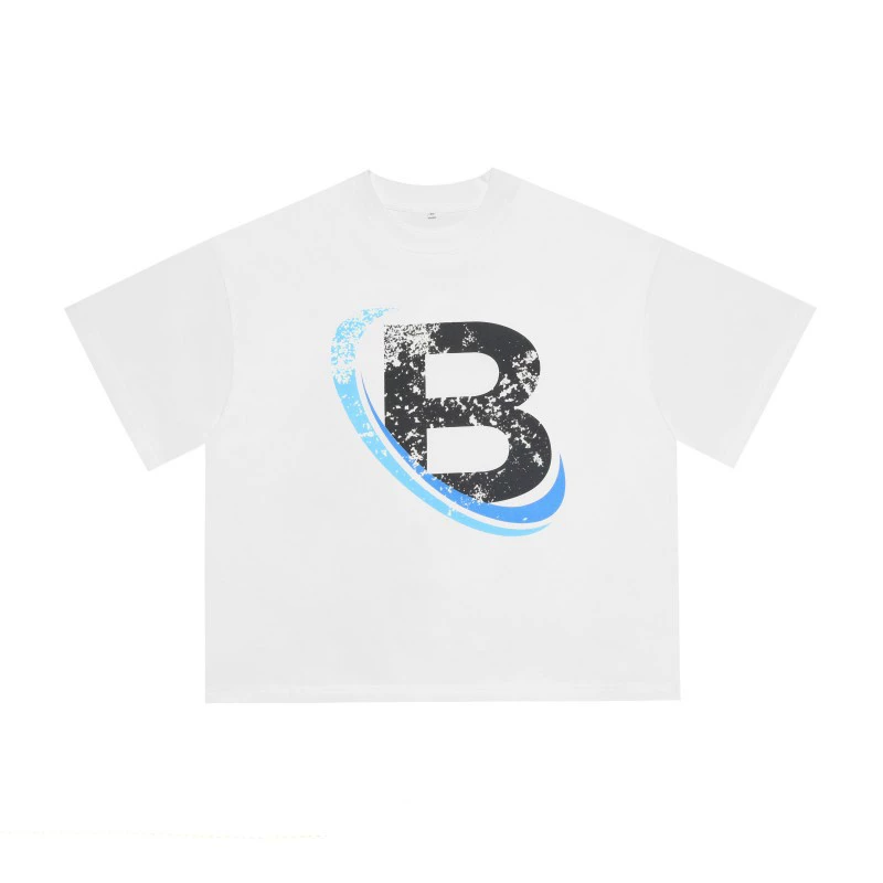 Niceshop Foreign Trade Wholesale Billi0N Hip-Hop High Street Fashion Brand Cartoon Pattern Graffiti Drop Shoulder Sleeve Couple Short-Sleeve T-Shirt