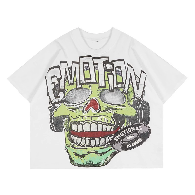 Niceshop Foreign Trade Wholesale Billi0N Hip-Hop High Street Fashion Brand Cartoon Pattern Graffiti Drop Shoulder Sleeve Couple Short-Sleeve T-Shirt